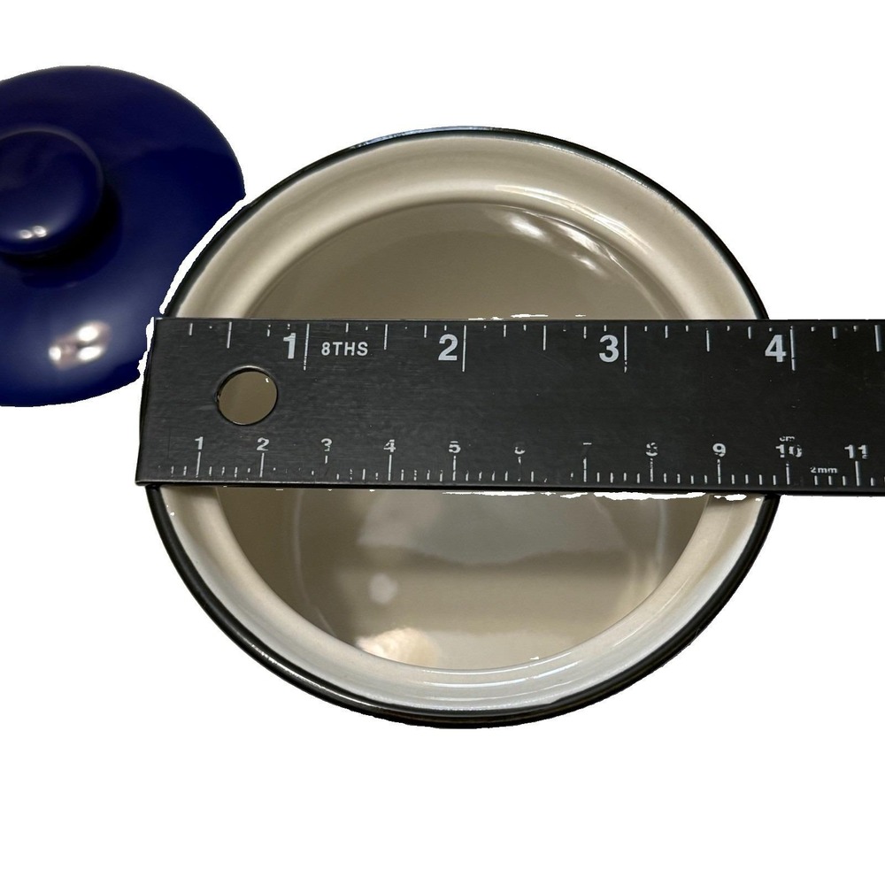 Gibson Sensations II Cobalt Blue Stoneware Canister Jar w Lid Kitchen Storage - Picture 9 of 10